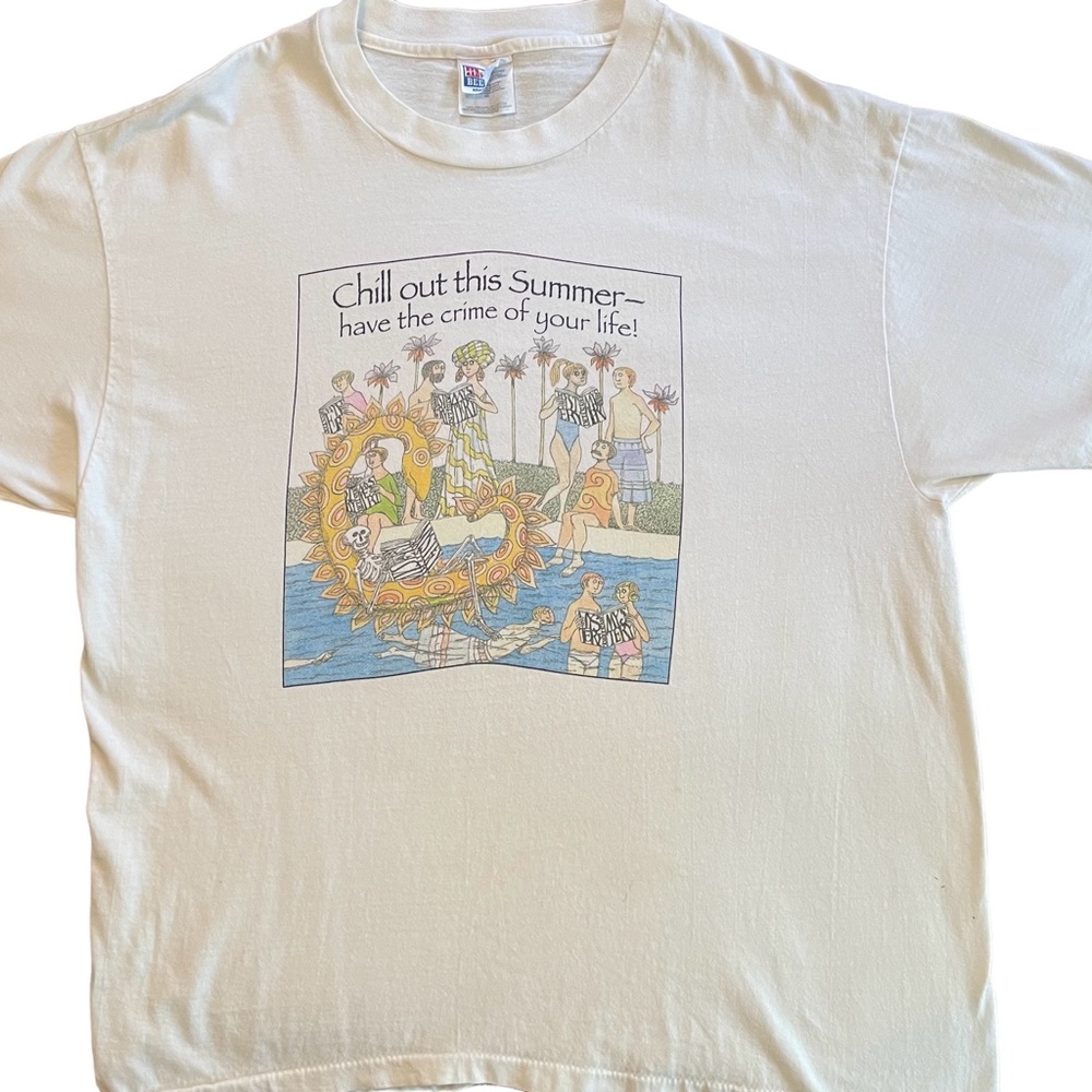 Vintage ‘Crime of Your Life’ Tee Shirt White sz XL